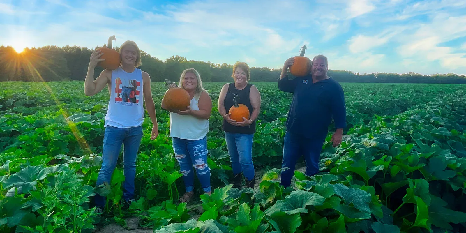 The Smith Family in the pumpkin field